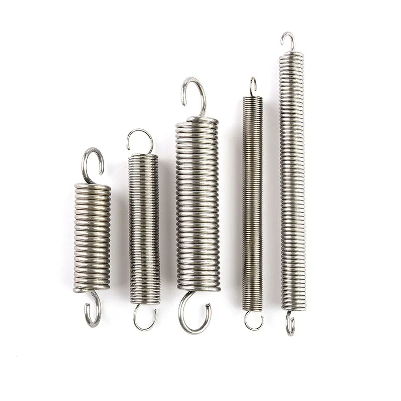 5 uds diámetro del alambre 0,6mm 0,7mm 304 gancho abierto de acero inoxidable resorte de tensión gancho resorte de extensión OD 4/5/6/7/8mm