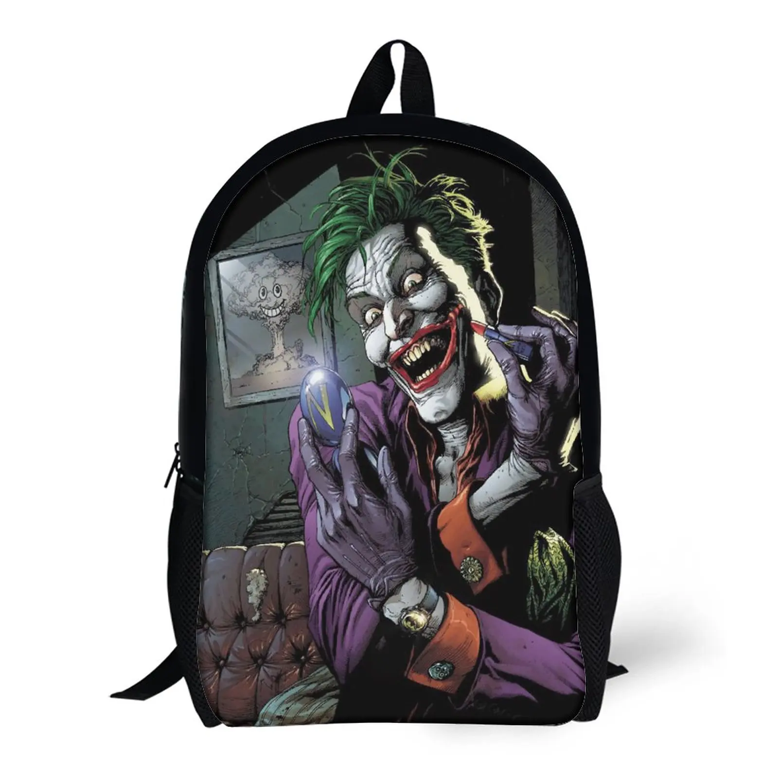 The Joker (7) 3 in 1 Set 17 Inch Backpack Lunch Bag Pen Bag  Durable Knapsack Cosy Summer Camps Vintage