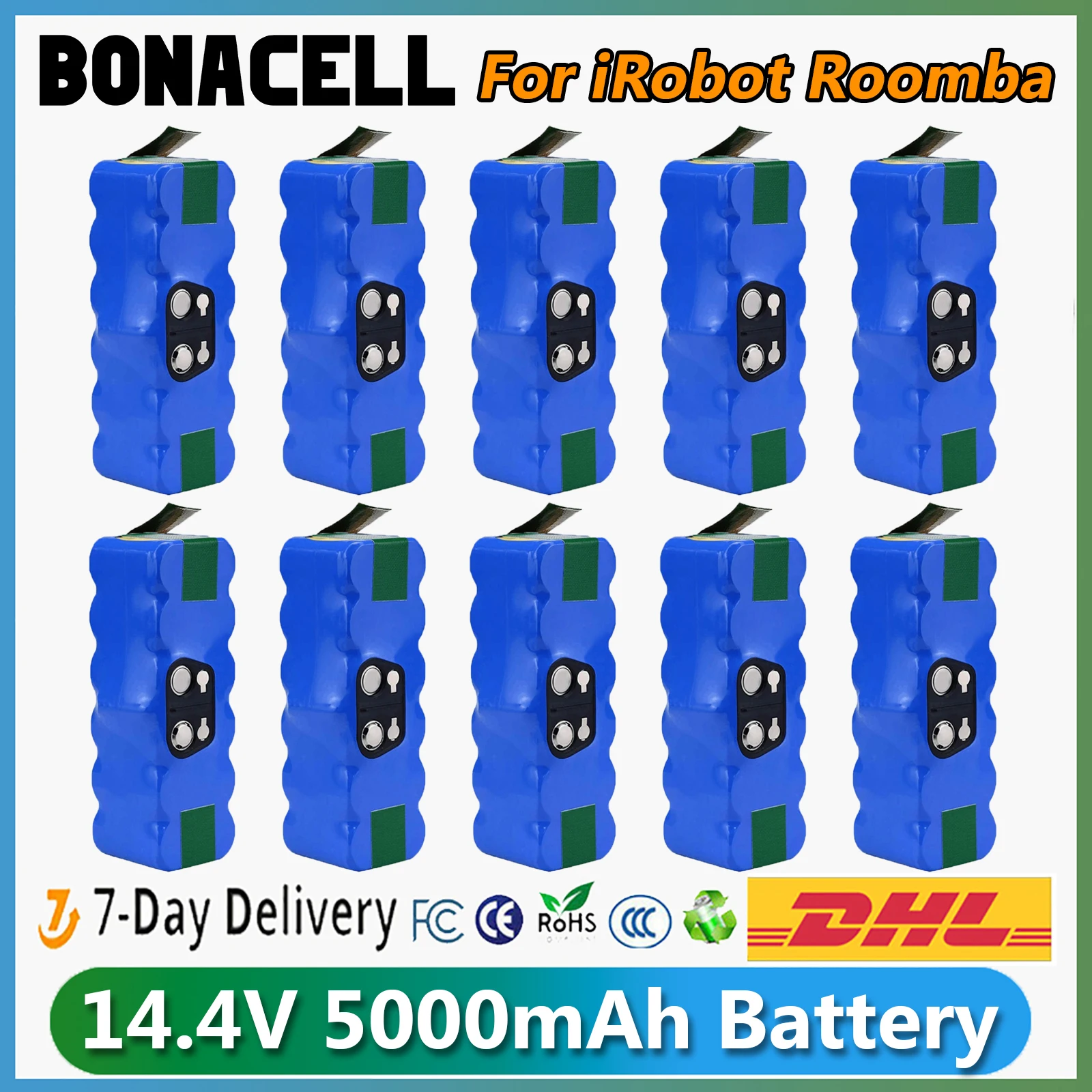 Para irobot roomba 500 bateria de substituição 5000mah li-ion 600 700 800 510 530 550 560 580 620 760 14.4v bateria aspirador pó