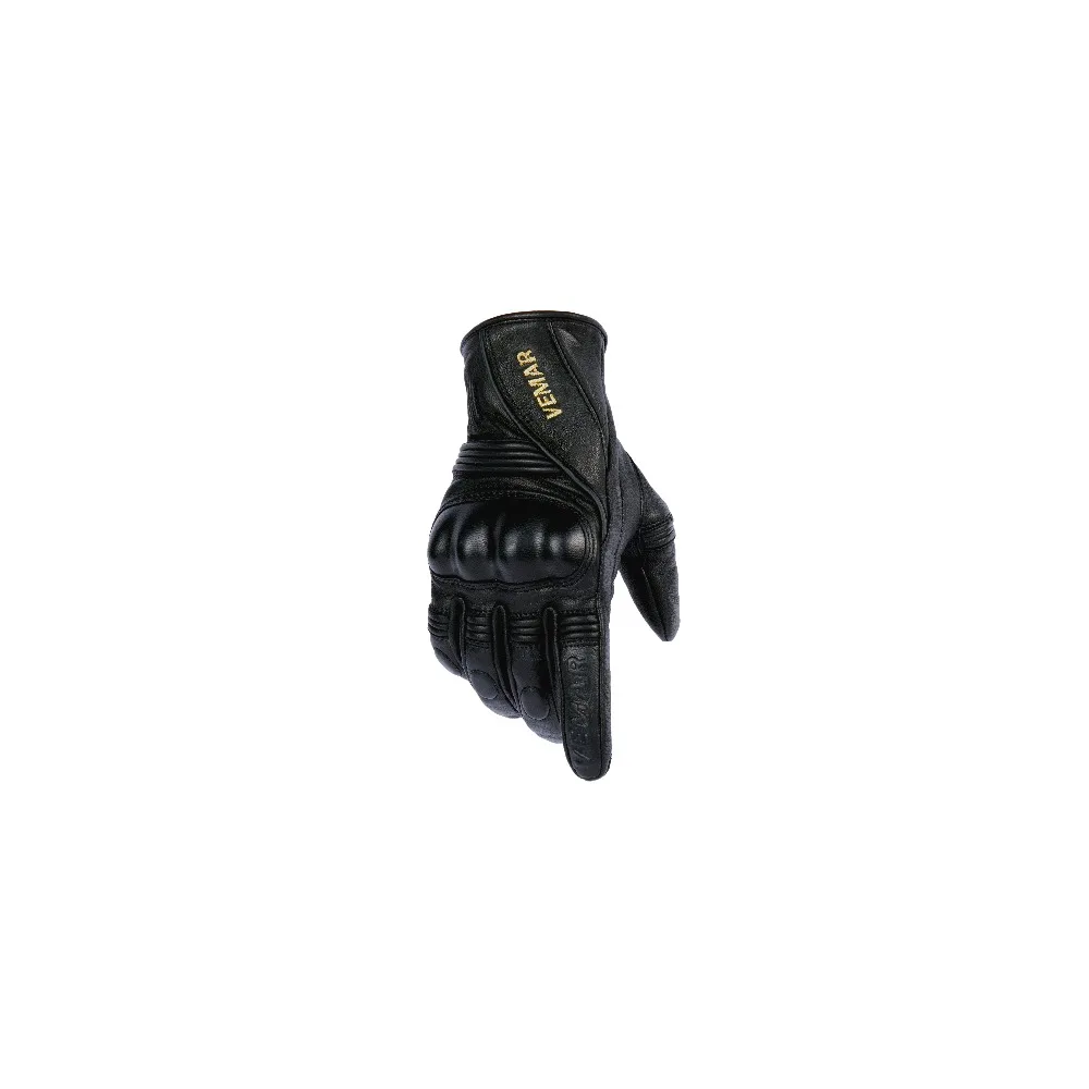 

Men's Motorcycle Gloves - Genuine Leather Riding Gloves for Bikers, Durable Motorcycle Racing Gloves - Black