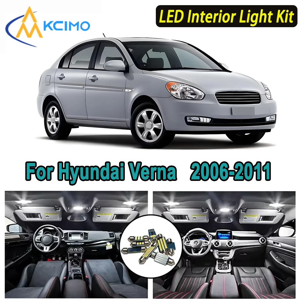 

Kcimo For Hyundai Verna (2006-2011) Premium Bright LED Interior Dome Map Trunk Light Kit Car Led Lamps Canbus Car LED Lights