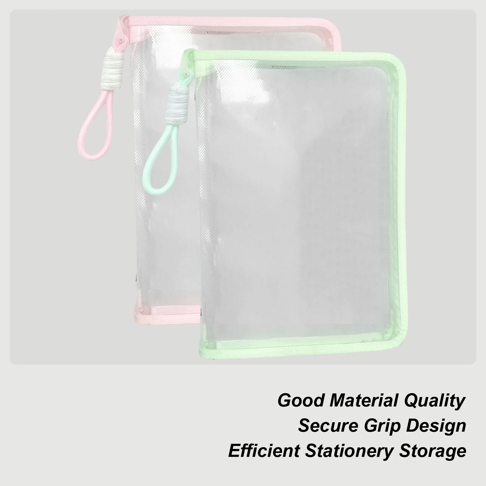 

Transparent A4 File Bag With Hanging RopeZipper File Bag Portable Classroom File Pouches Thick Waterproof Storage Bag