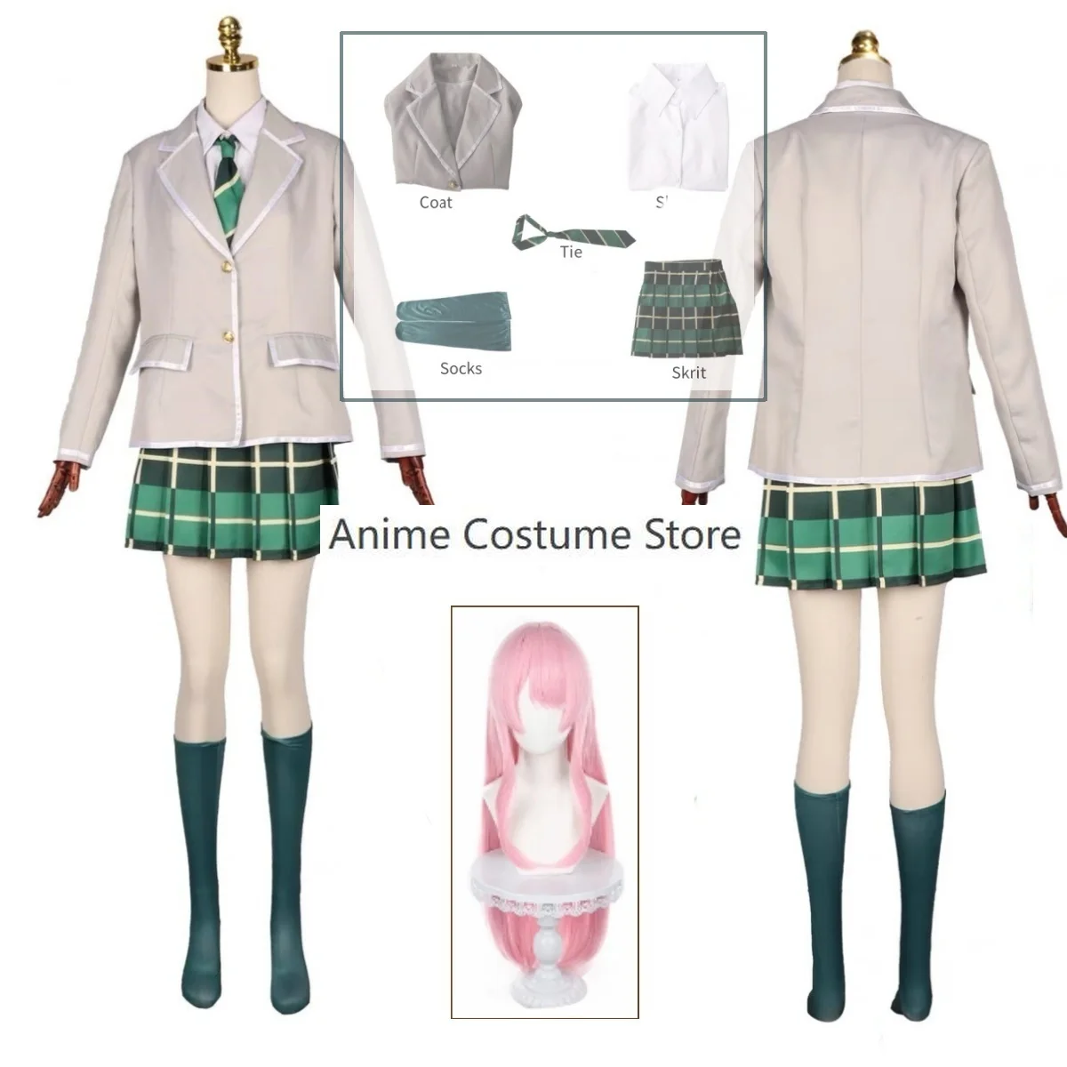 Anime Cos BanG Dream! Chihaya Anon Cosplay Costumes Socks Halloween Christmas School Uniform Birthday Party Suit Custom Size