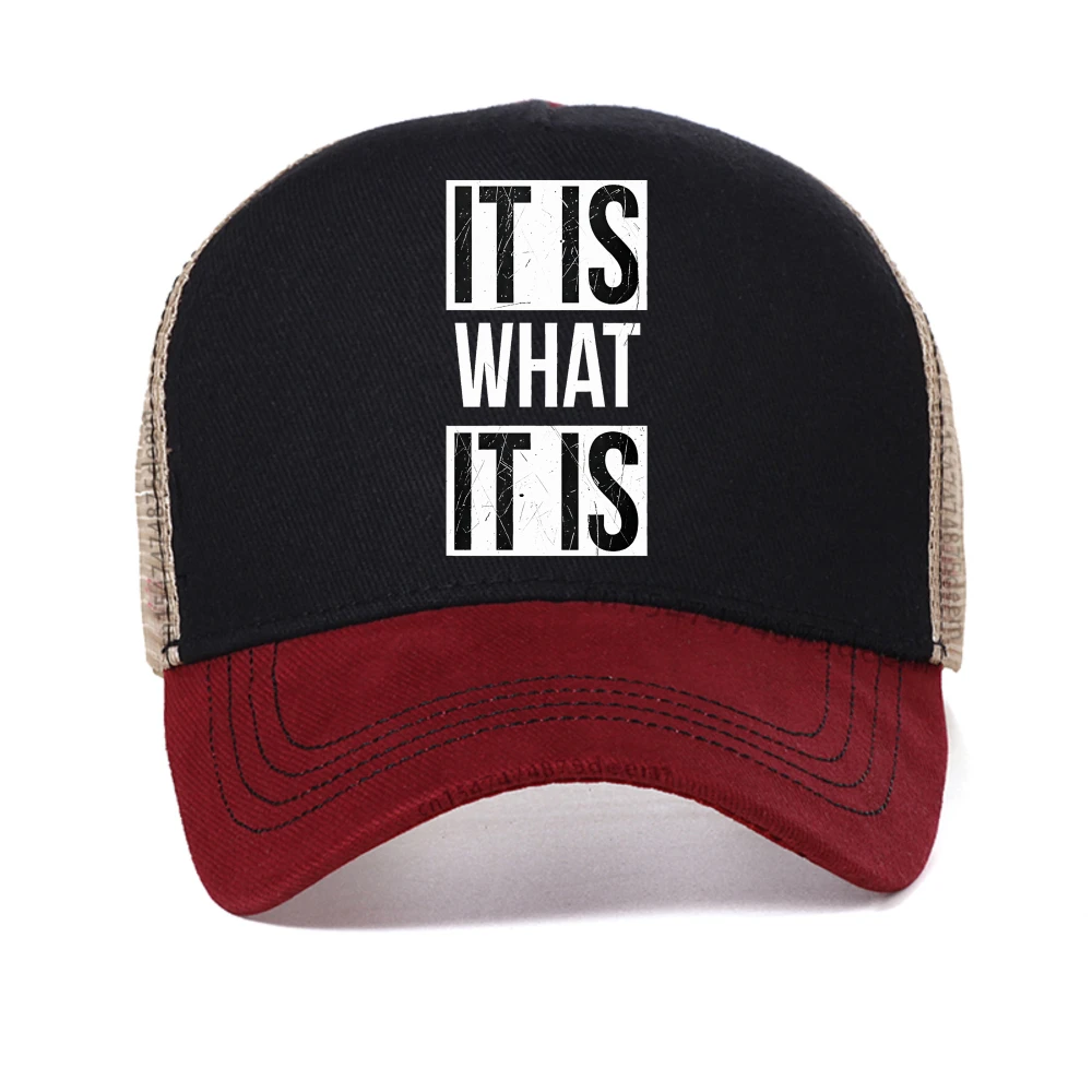 

IT IS WHAT IT IS letter baseball cap funny print graphic sun snapback hat Fashion Casual Harajuku Japanese Style caps Visor hat