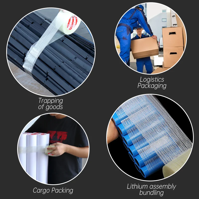 25/50M Fiberglass Tape Strong Stripes Single Sided Adhesive Lithium Battery Pack Insulation Wrap for Sealing Binding Fixing