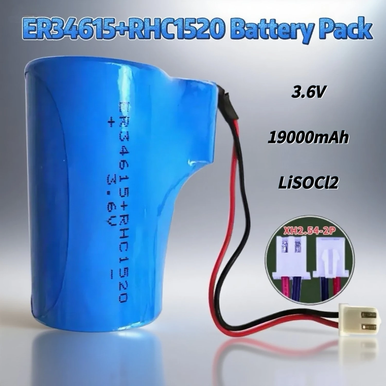 ER34615+RHC1520 Battery Pack 3.6V 19000mAh D Size For Smart Water Meter Electricity Meter  Environmental Monitoring Sensor