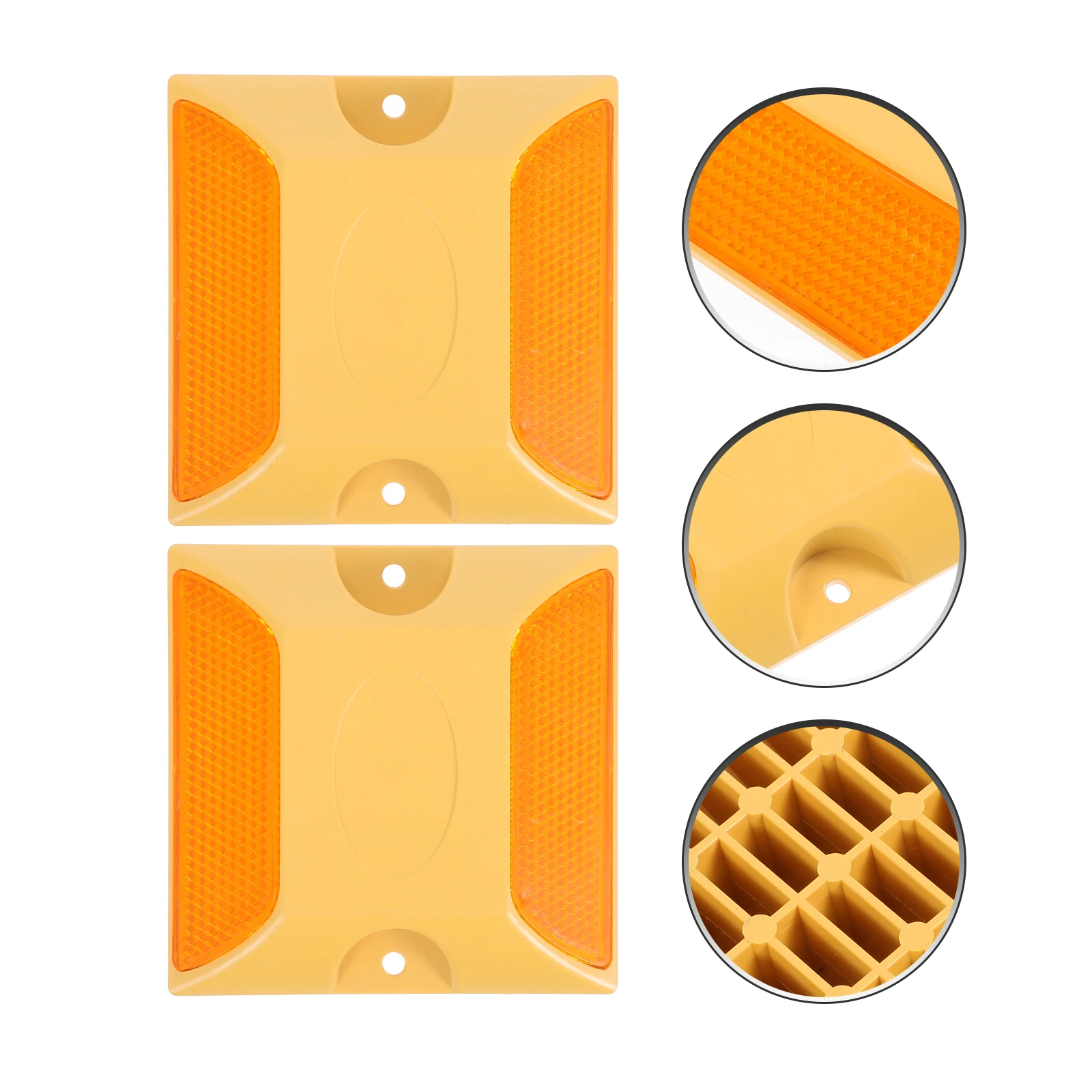 

4 Pcs Delineator Automotive Trailer Reflectors Reflective Driveway Markers Accessories Yellow for Road