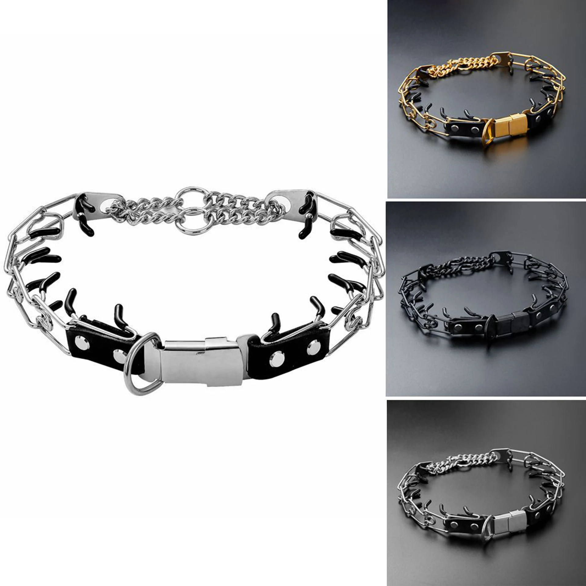 Effective Pinch Dog Training Collar With Comfort Anti Pull Training Adjustable Multi-size Stainless Steel Pet Prong Choke Collar