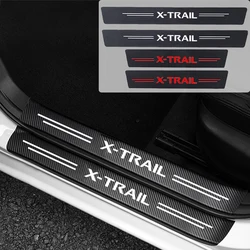 Pegatina de fibra de carbono para alféizar de puerta de coche, pegatina antipatadas, antiarañazos, cinta con logotipo de Nissan x-trail, película protectora impermeable, accesorios