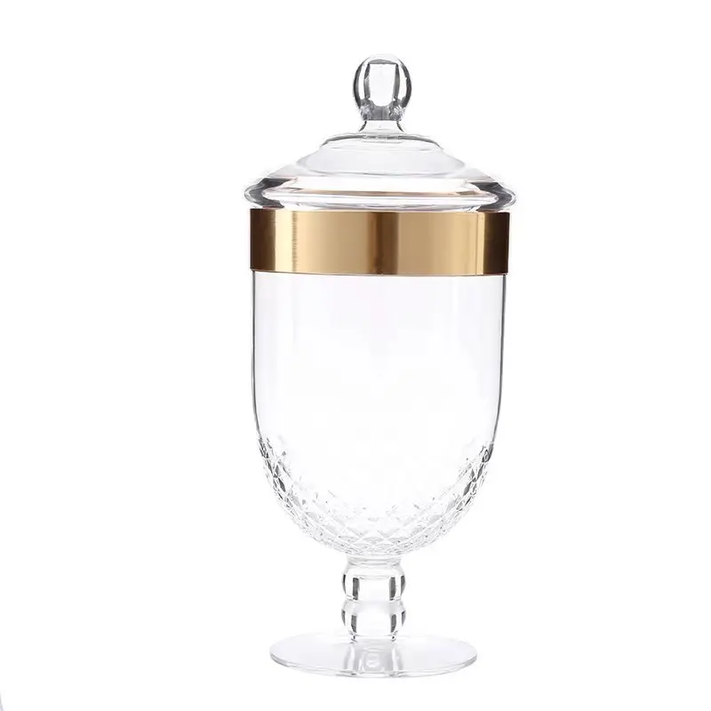 Nordic Acrylic Sealed Jar Transparent Plastic Storage Jar with Lid High Sugar Jar Candy Jar Living Room Decoration Accessories