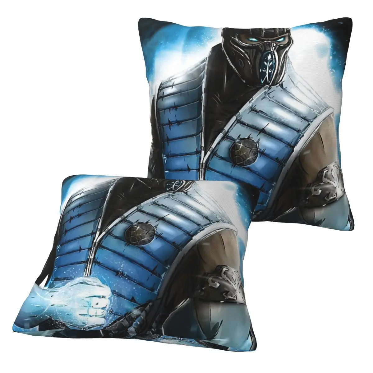 Mortal Kombat Sub-Zero 2 pcs Square Pillowcase Pillow Cover Cushion Decor Comfort Throw Pillow for Home Living Room