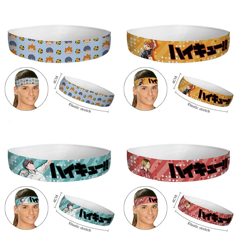 

Аниме Haikyuu! Спортивная повязка на голову для йоги нескользящие аксессуары для волос для бега фитнеса для мужчин и женщин