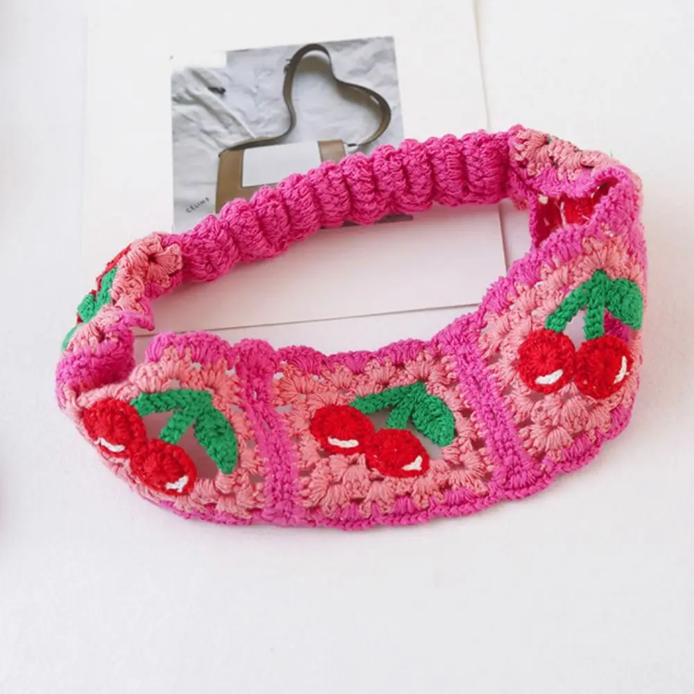 

Flower Knitted Headband Bohemian Colorful Ethnic Style Hair Band Girl Hair Accessories Beach Headwear Hollow Crochet Bandana