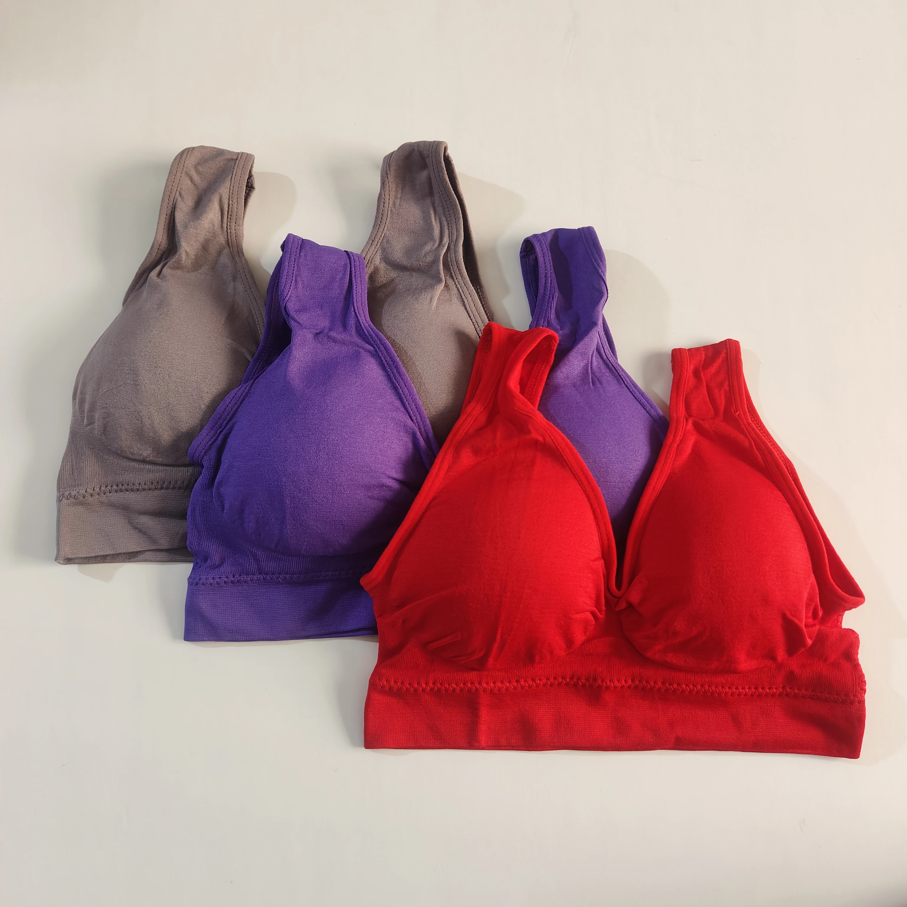

3pcs/Set Seamless Push up Yoga Running Bra Wireless Fitness Sports Bra plus Size S-5XL Women Removable Pad Underwear