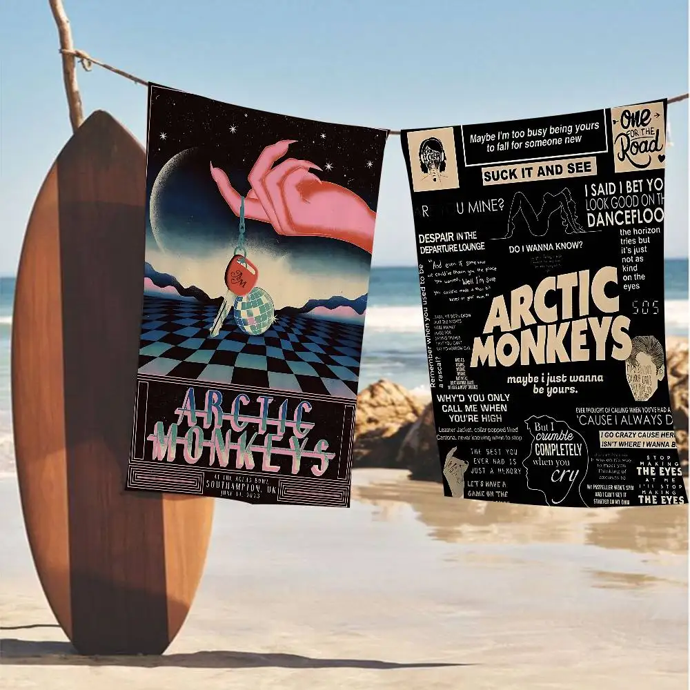 A-Arctic M-Monkeys Rock Band Microfiber Beach Towel Absorbent Quick dry Soft Yoga Swimming Resort Mountain Climbing Towel