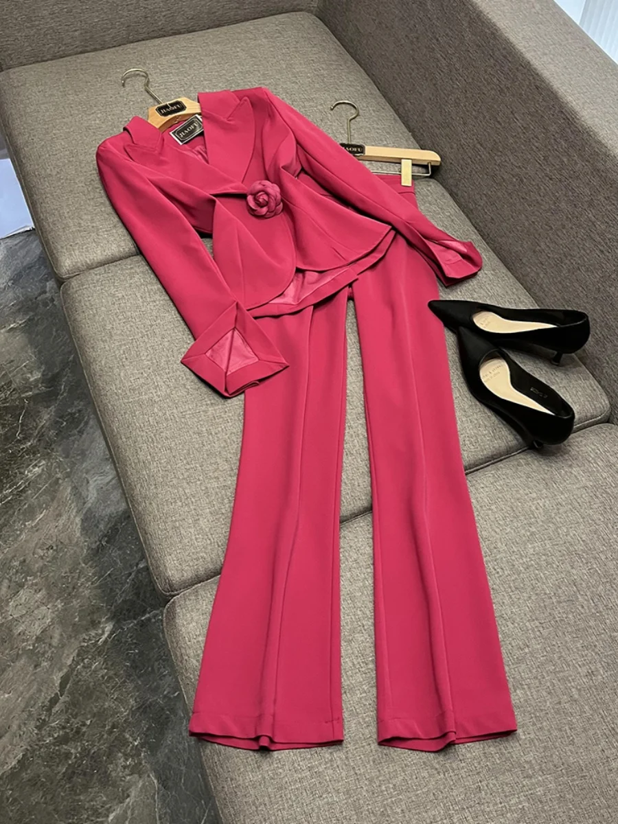 

Ele Slim Fit Two-Piece Women's Suiting Set Asymmetric Design Profional Workwear Pantsuit High-End Faion
