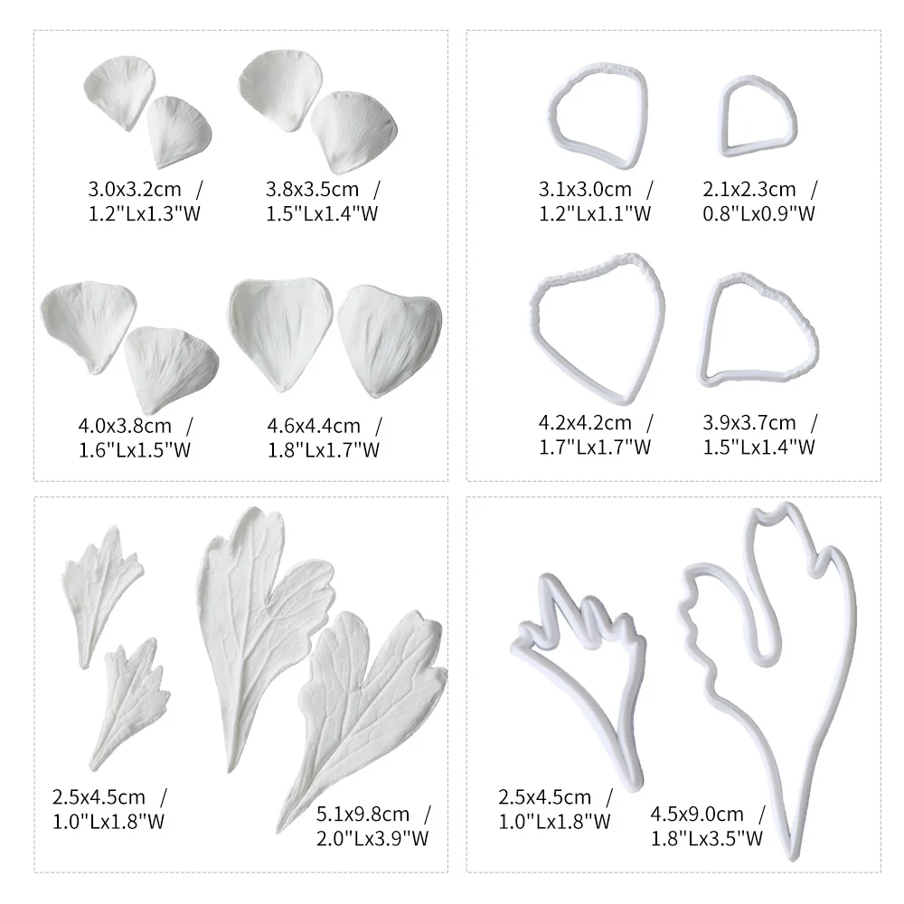 Buttercup Flower Fondant Set Sugarcraft,Clay,Fondant,Gum Paste Flower Petal Silicone Mold Plastic Cutters