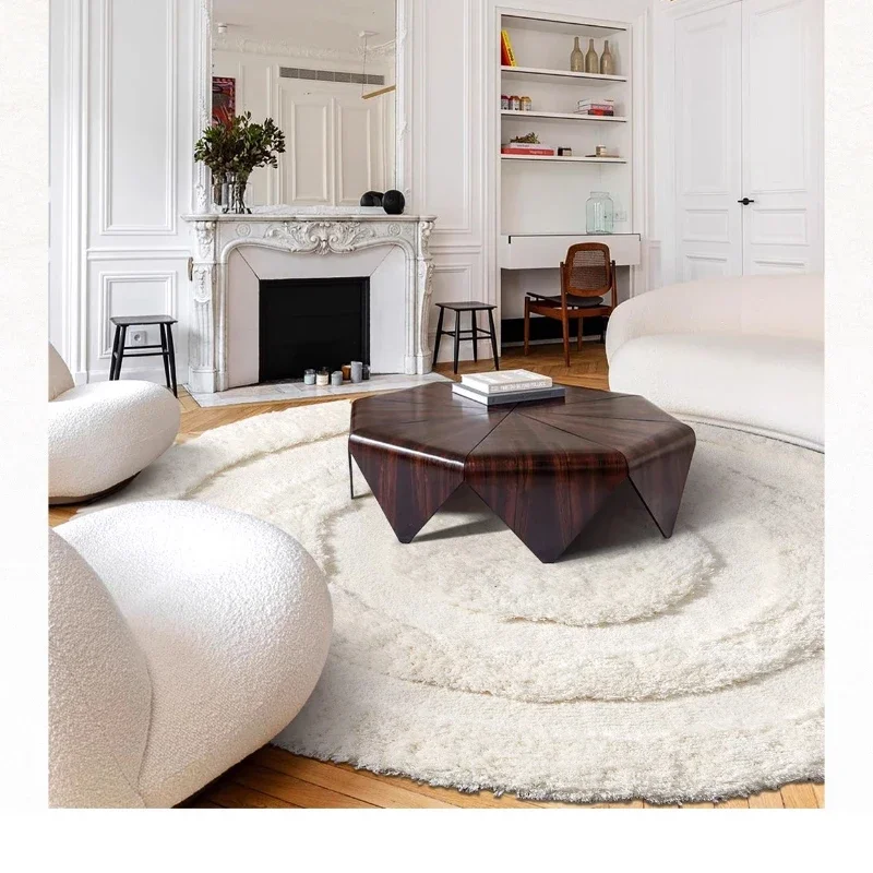 White Simple Versatile Soft Skin-friendly Round Carpet Living Room Single Chair Cloakroom Floor Mat