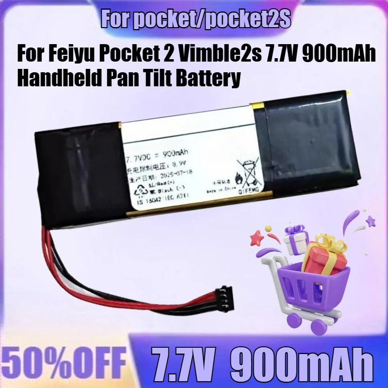 

New for Feiyu Pocket 2 Vimble2s 7.7V 900mAh Handheld Pan Tilt Battery High Quality Battery