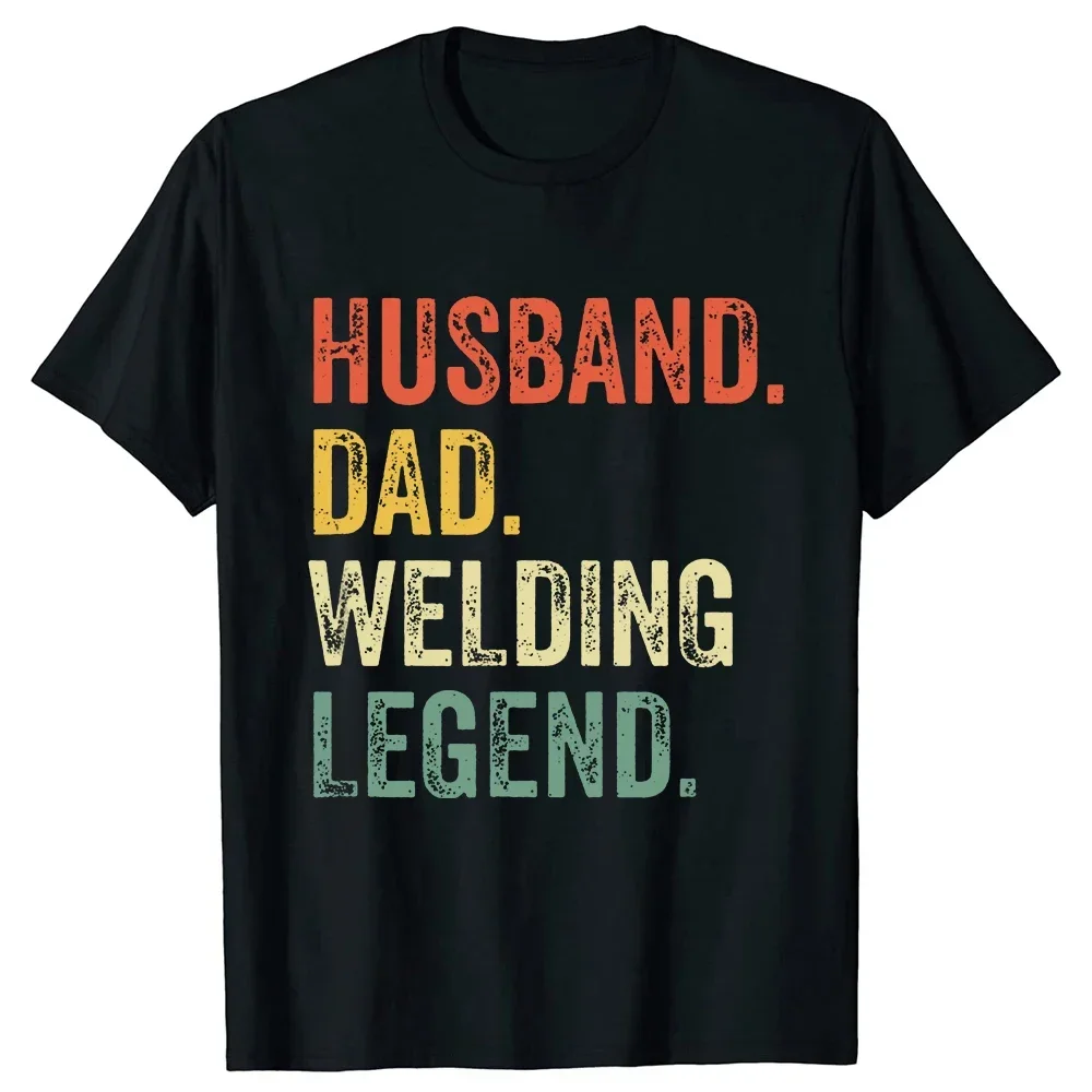 

Husband Dad Welding Legend Vintage Funny Gift T Shirts Summer Graph Cotton Streetwear Short Sve Gifts T-shirt Mens