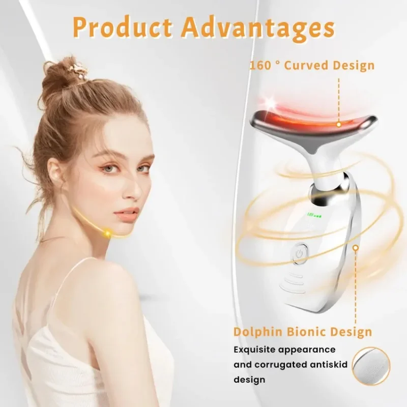 Mini 3/7 Colors Neck Face Beauty Device LED Photon Therapy Skin Tighten Reduce Double Chin Anti Wrinkle Remove Home Appliance