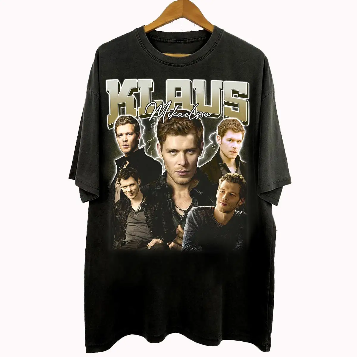 Vintage 90s Boot Style Klaus Mikaelson T-shirt Short Sleeved Pure Cotton Print Klaus Micaelson Unisex Movie Gift T-shirt