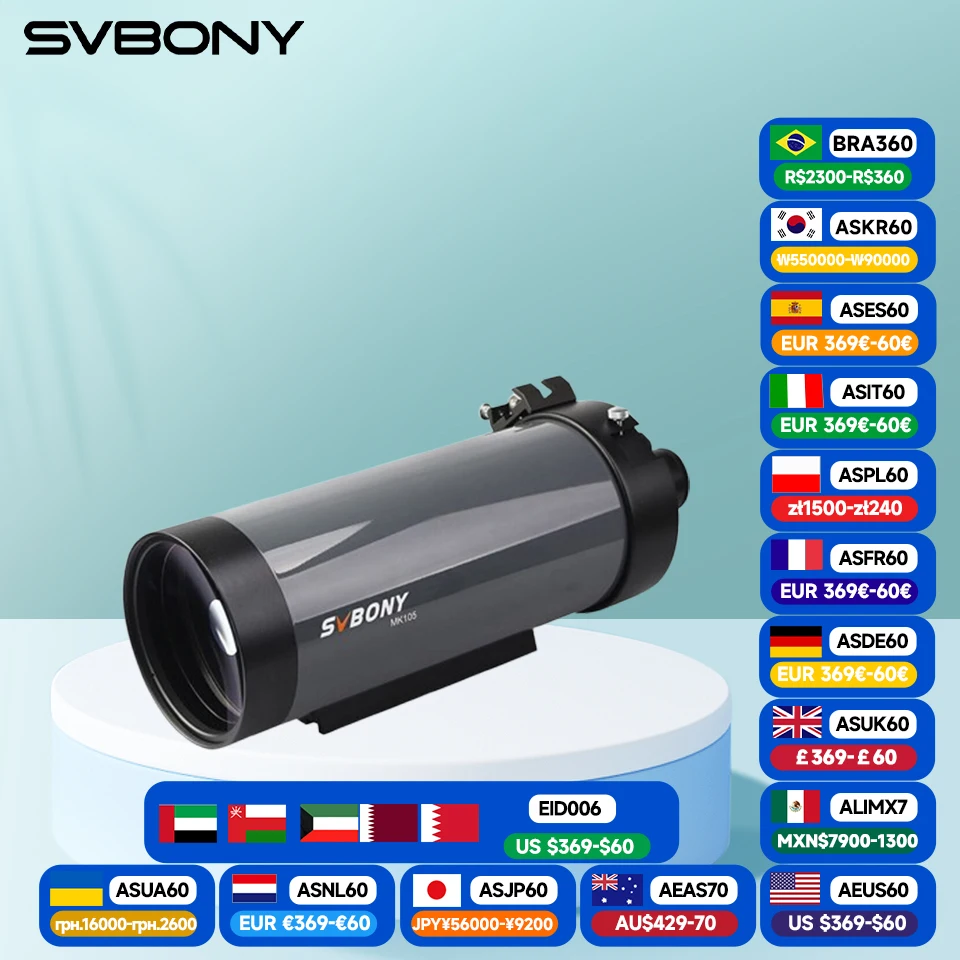 SVBONY MK105 Astronomical Telescope 105mm Aperture OTA Dielectric Coating Light Reflector for Planetary Vision and Photography