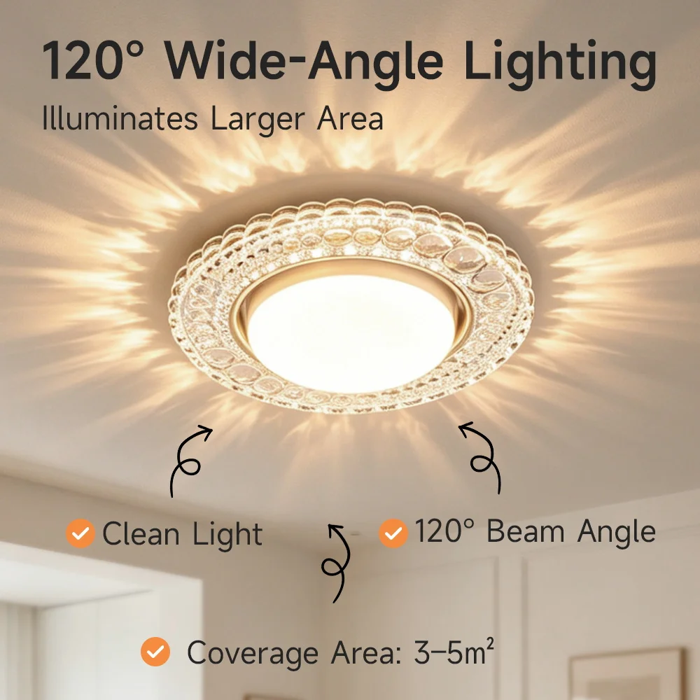 Recessed Crystal Downlight GX53 Spot Led Ceiling Light for Home Balcony Corridor Down Lamp 110-265V Spotlight with Backlight