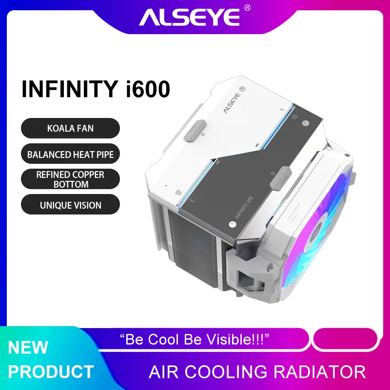 

Alseye i600 ARGB CPU Cooler 6 Heat Pipes Twin Towers High Performance Support LGA1700 1200 115X 1366 2011 2066 AM5/AM4