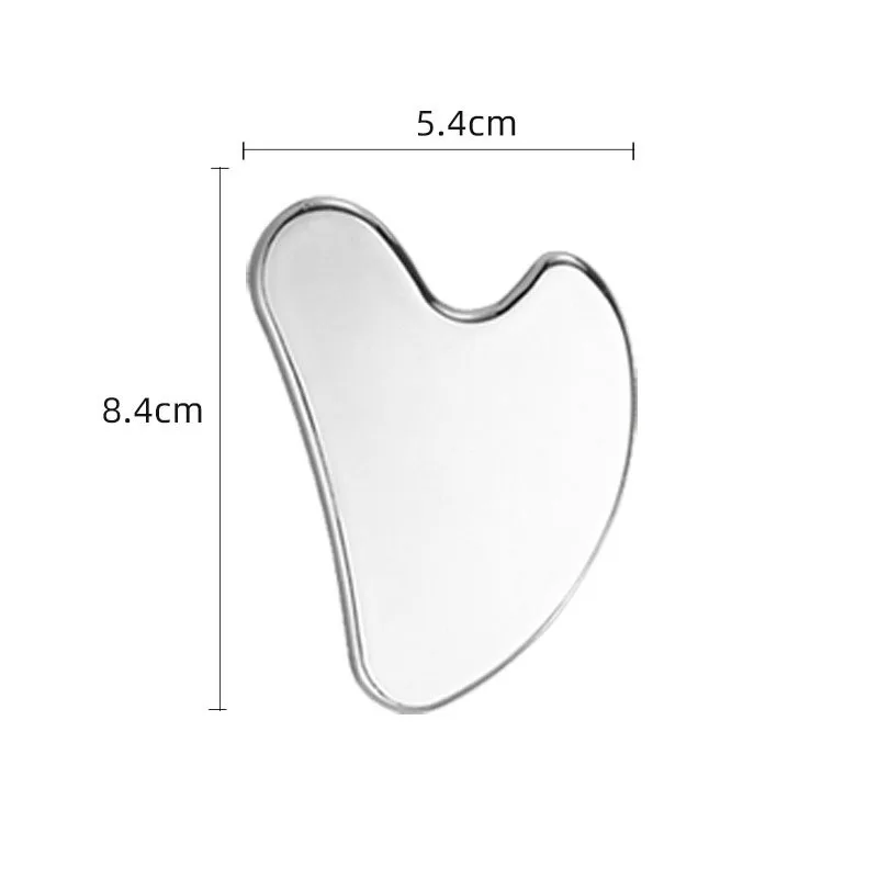 Facial Stainless Steel Scraper Massage Gua Sha Tool Face Lift Anti-Aging Skin Tightening Cooling Metal Contour Reduce Puffiness