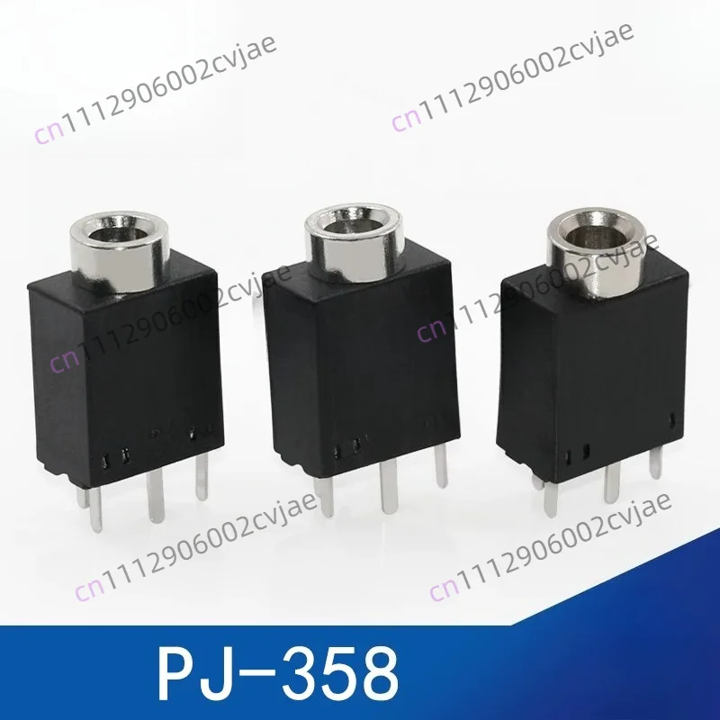 3.5Mm earphone socket, audio socket PJ-358 copper head, five/5 pins, vertical direct plug, audio interface