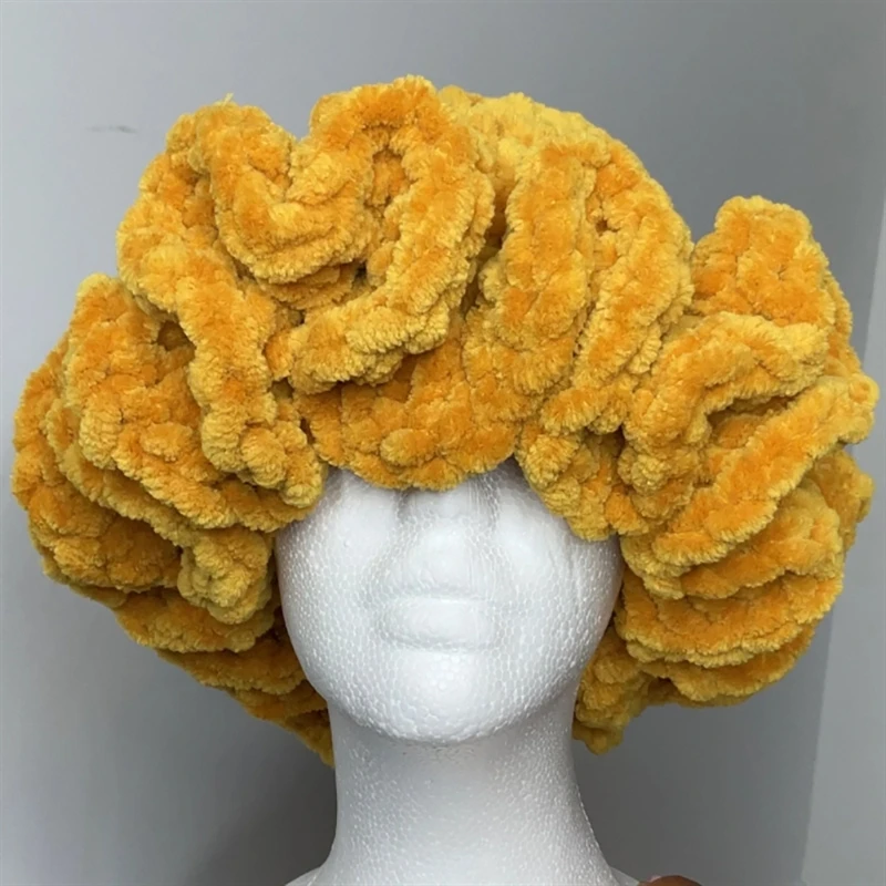 Party Crocheted Hat Head Cover Handmade Oversized Hat Warm Hair Jewelry