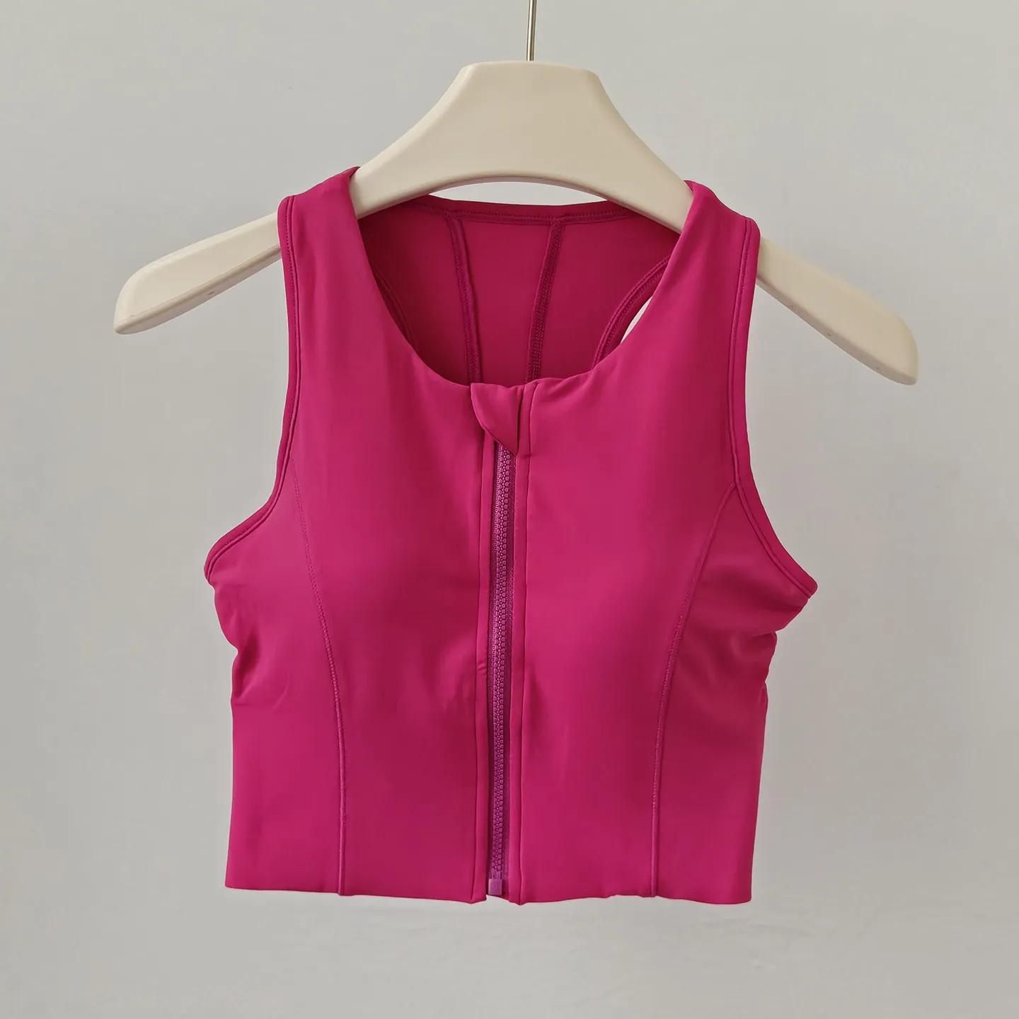 Hochintensive Yoga-Weste für Damen mit Frontreißverschluss, All-in-One-Sport-BH, Push-up, stoßfest, atmungsaktiv, Fitness-Weste, BH-Top – Detail 3