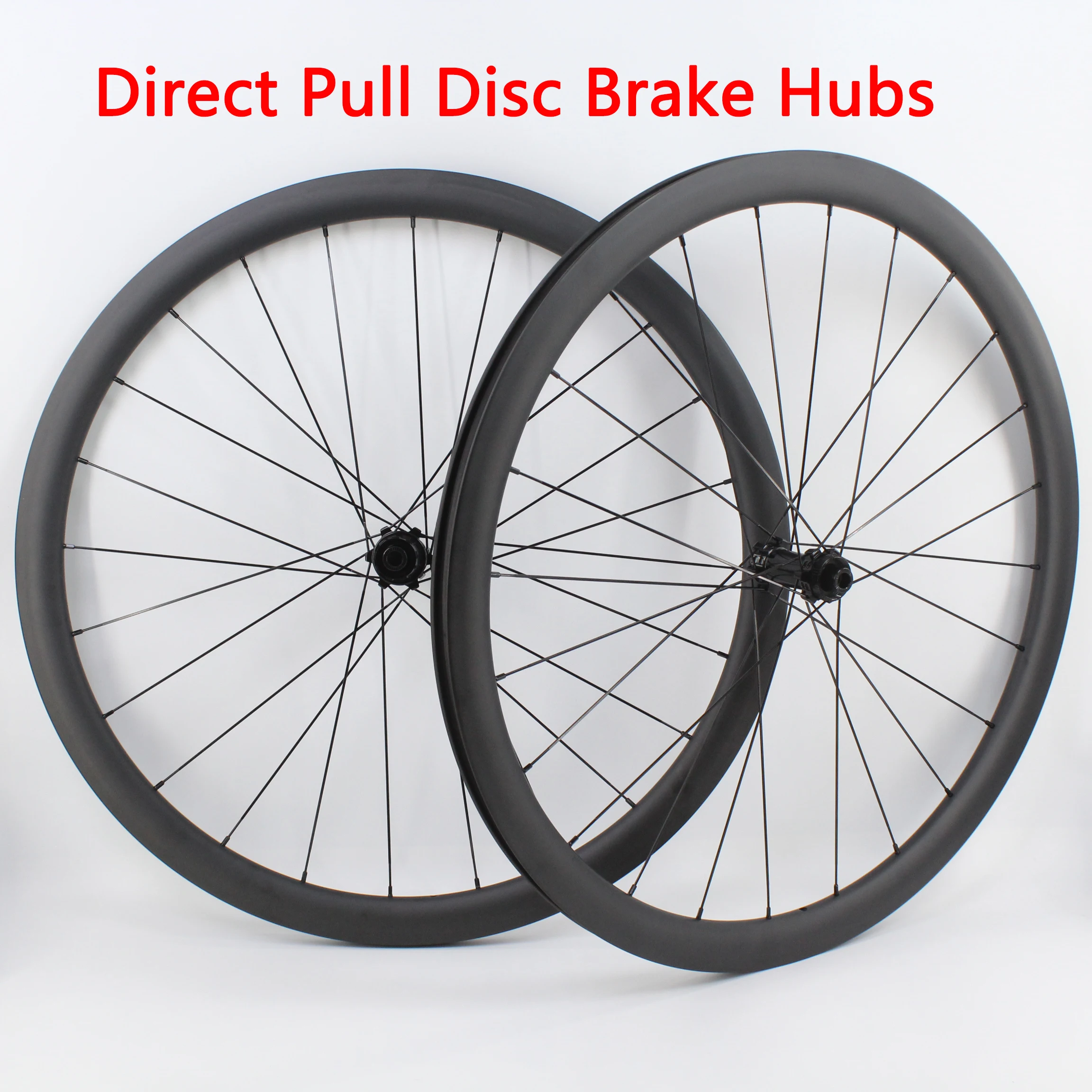 Brand New 700C Road Bike Matt UD Full Carbon Fibre Wheelset Disc Brake Direct pull hubs Tubular Clincher Tubeless Rims