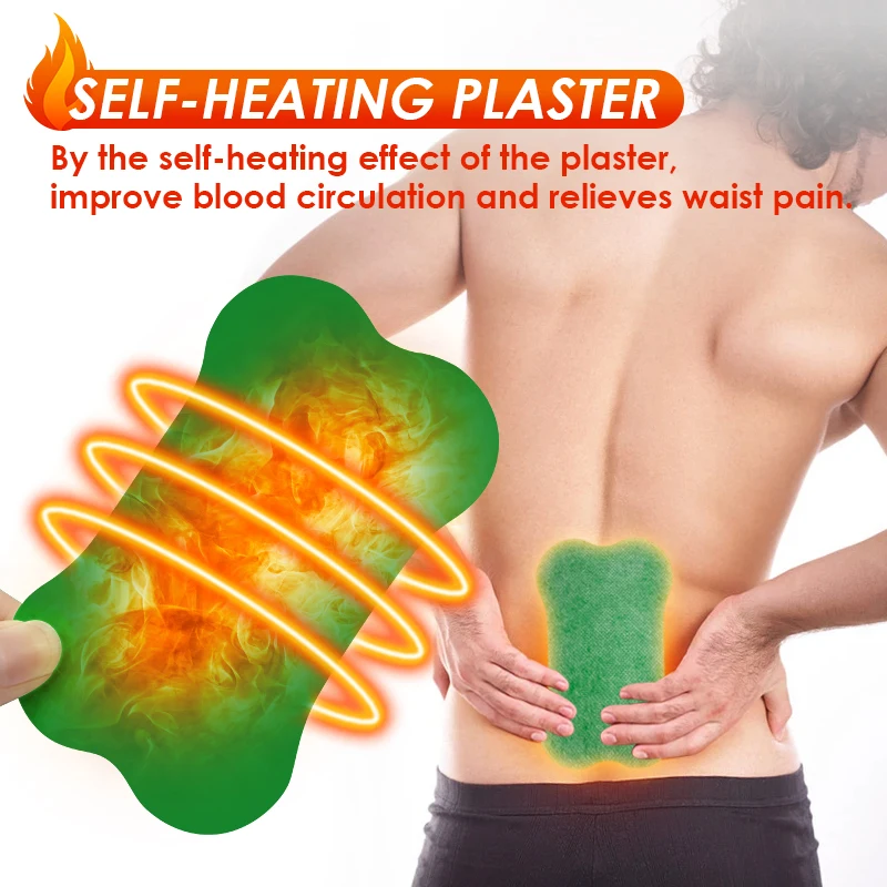 1/5 Bag Lumbar Vertebra Patches Wormwood Self-heating Patch Exercise Yoga Long-Lasting Warm Stickers Non-woven Fabric Patches 2