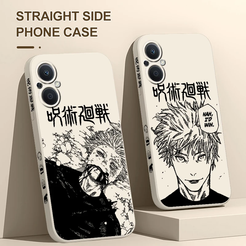 

Jujutsu Kaisen Gojo Sukuna Phone Case For OPPO Find X5 X3 X2 Lite Pro Neo A5 A53 A94 4G 5G Liquid Left Rope Soft Cover