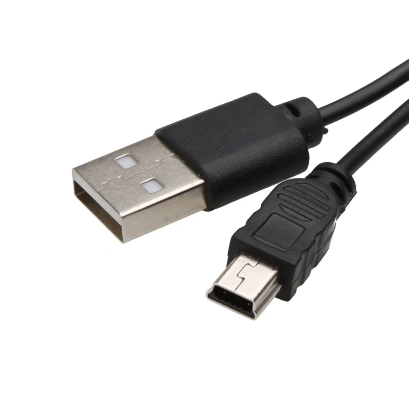 200 mm draagbare zwarte USB 2.0 korte mannelijke naar mini 5-pins datakabel snoeradapter