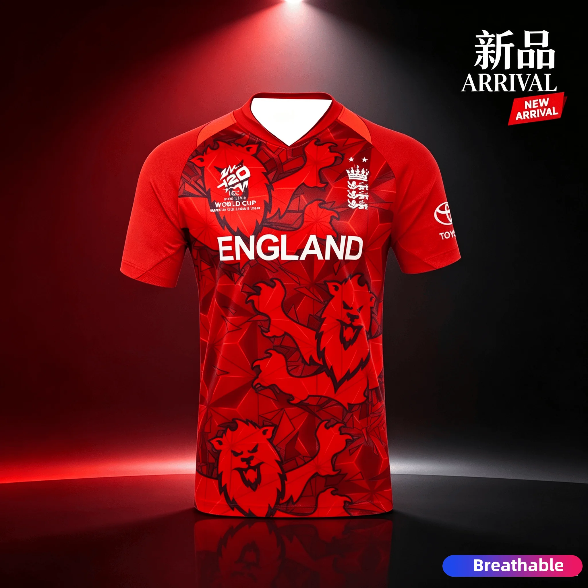 2026 Neues Y2K 3D-Druck England V-Ausschnitt Cricket-Trikot, Familien-Matching-T-Shirt, geeignet für den Alltag und das Training, schnelltrocknend