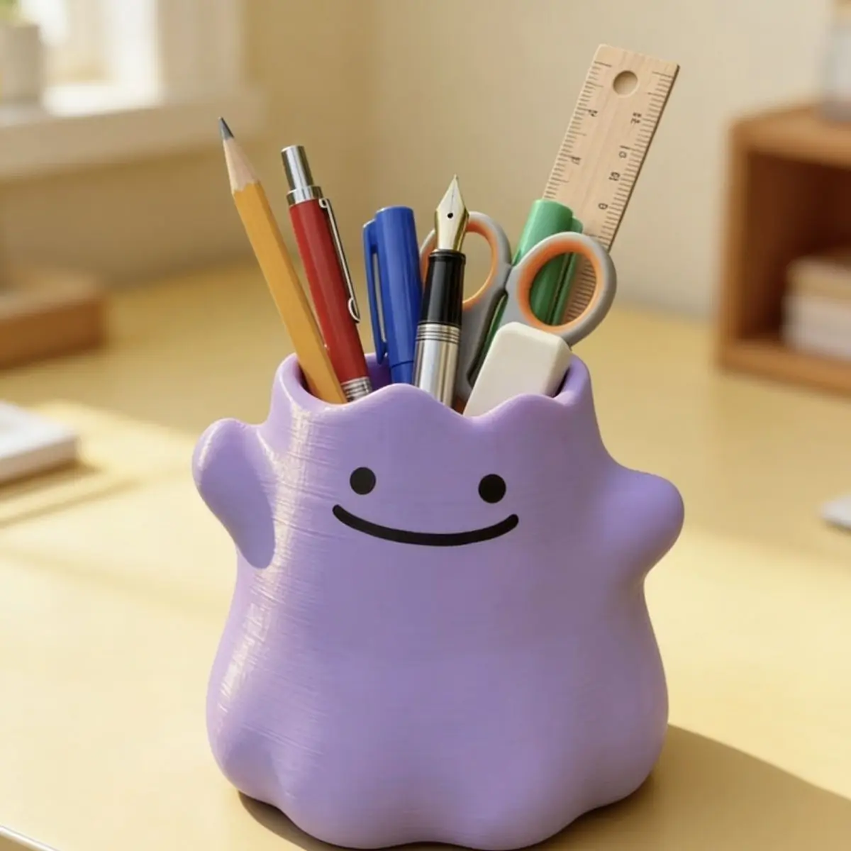 Pokemon Ditto Pen Holder Creative Storage Box Desktop Decor Large Capacity Organizer Office And School Supplies view 2