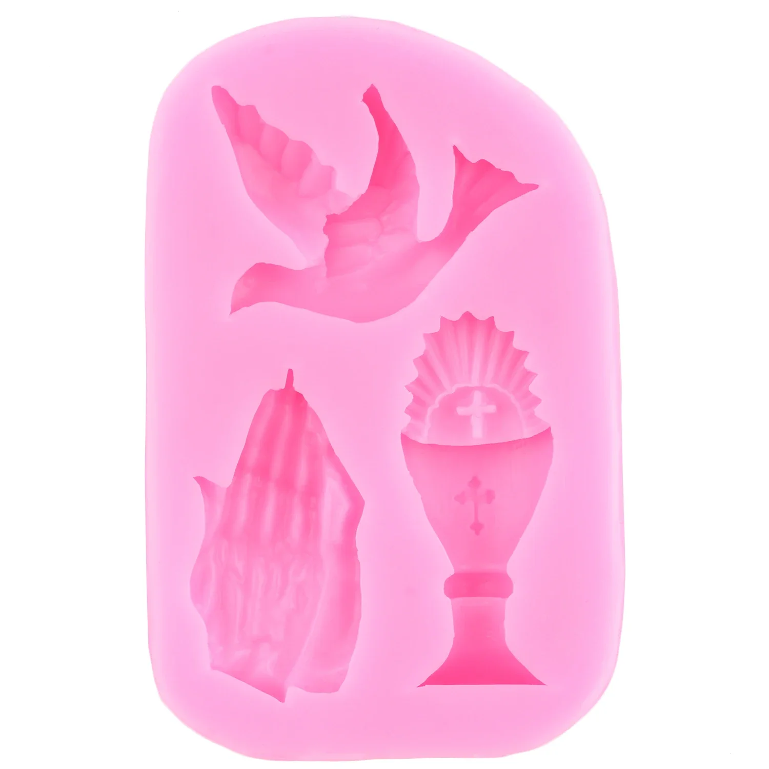 Charlice Cup Baptism Trophy Silicone Mold Cross Fondant Molds Communition Cup Cake Baking Icing Mould Candy Chocolate Moulds