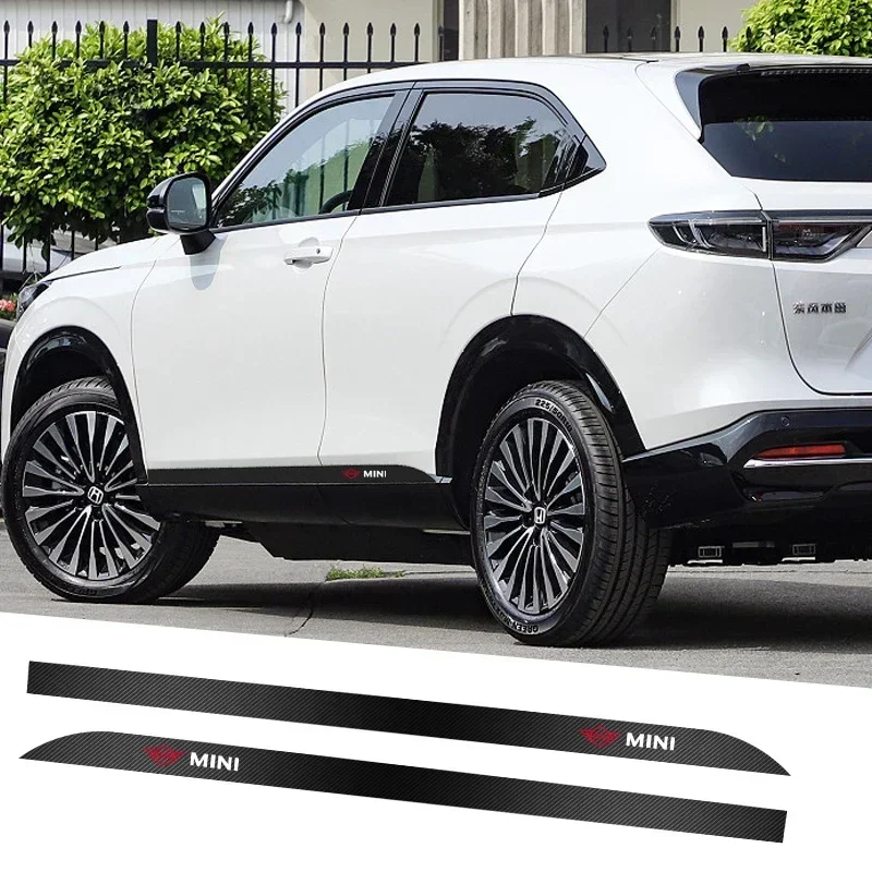 

2x наклейки-полосы на пороги дверей автомобиля из карбона для BMW MINI WORKS One Cooper JCW R60 R59 R58 R57 R56 R55 F55