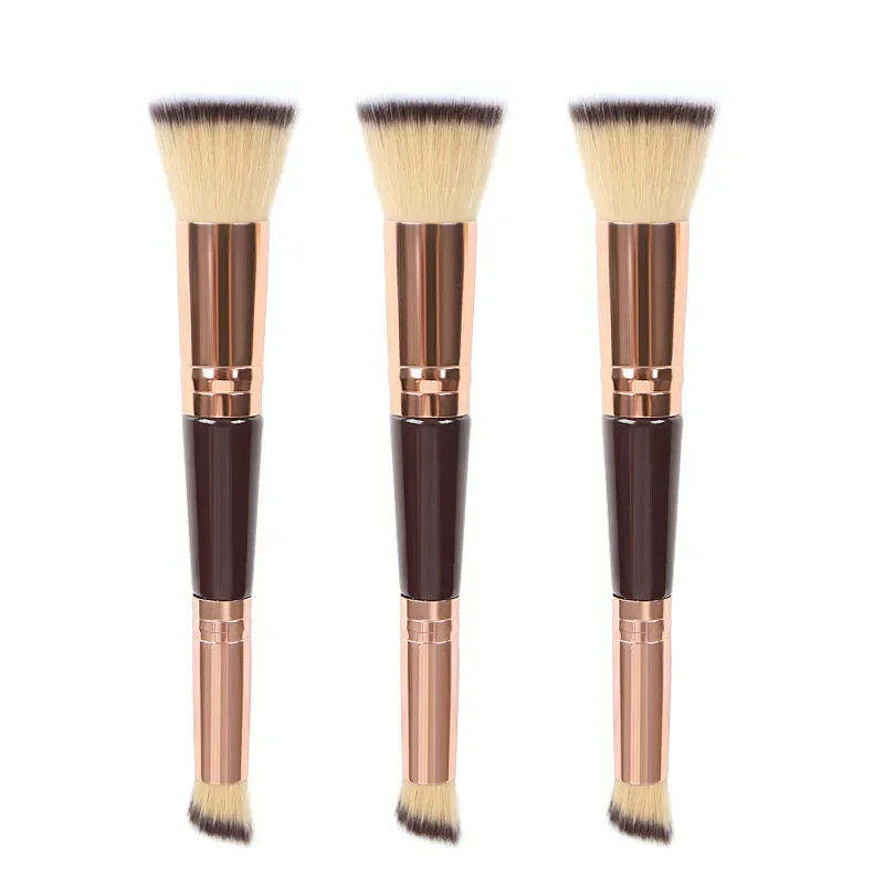 Double-ended Foundation Brush Dual-purpose Makeup Brush Short Hair Foundation Brush Oblique Concealer Beauty Tools