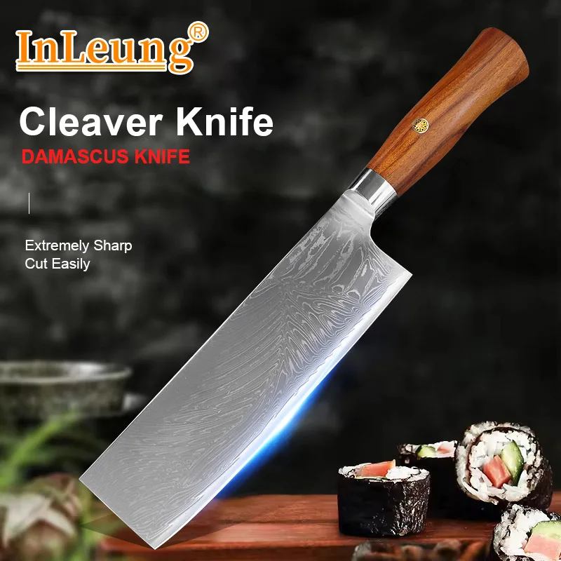 Küchenmesser, Kochbeil, Fleisch, Hacken von Gemüse, Obst, Fisch, Messer, Grill, Utility, Ausbeinen, scharfe Klinge, Damaskus-Stahlmesser