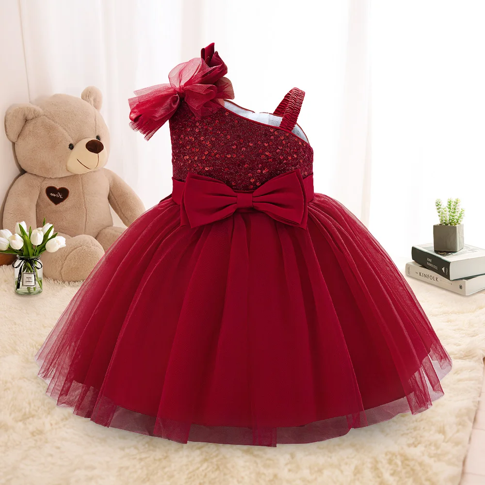 Toddler Girls Tulle Party Dress Girl Lace Dresses For Baby Birthday Weekend Fashion Clothes Infant Evening Active Bow Costumes