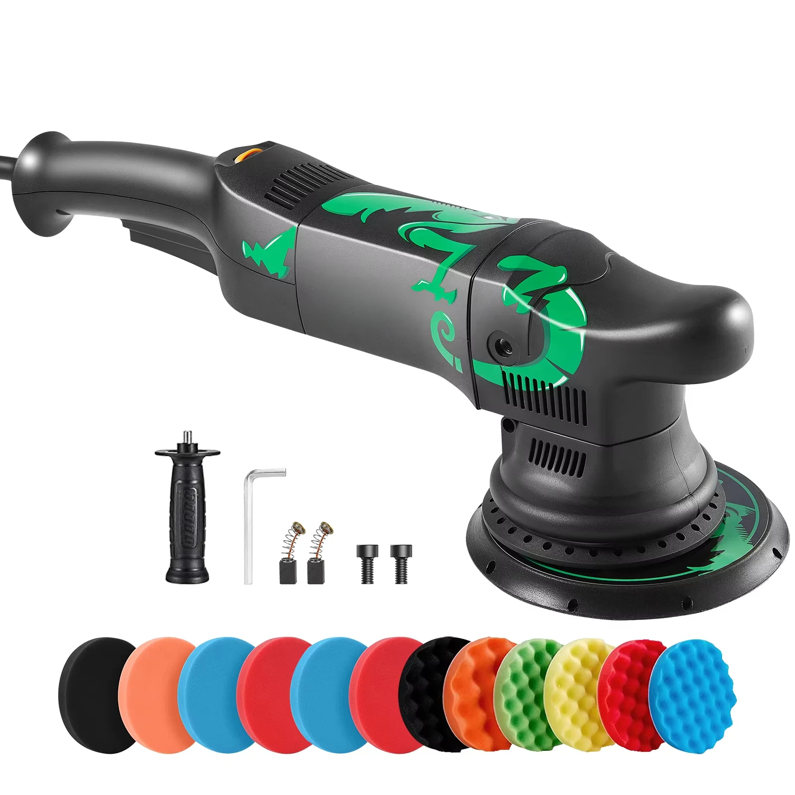 6-Inch electric double-action polisher random large rail car polisher with 21mm backing plate for detail design