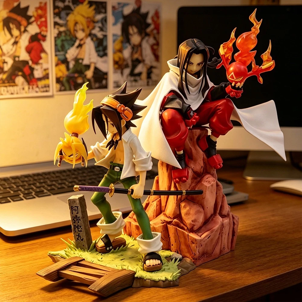 Figura de Anime SHAMAN KING de 18-21 cm, Asakura Hao/Yoh Asakura, Figuras de Acción, Estatua de PVC, Modelo Coleccionable, Juguetes, Regalos
