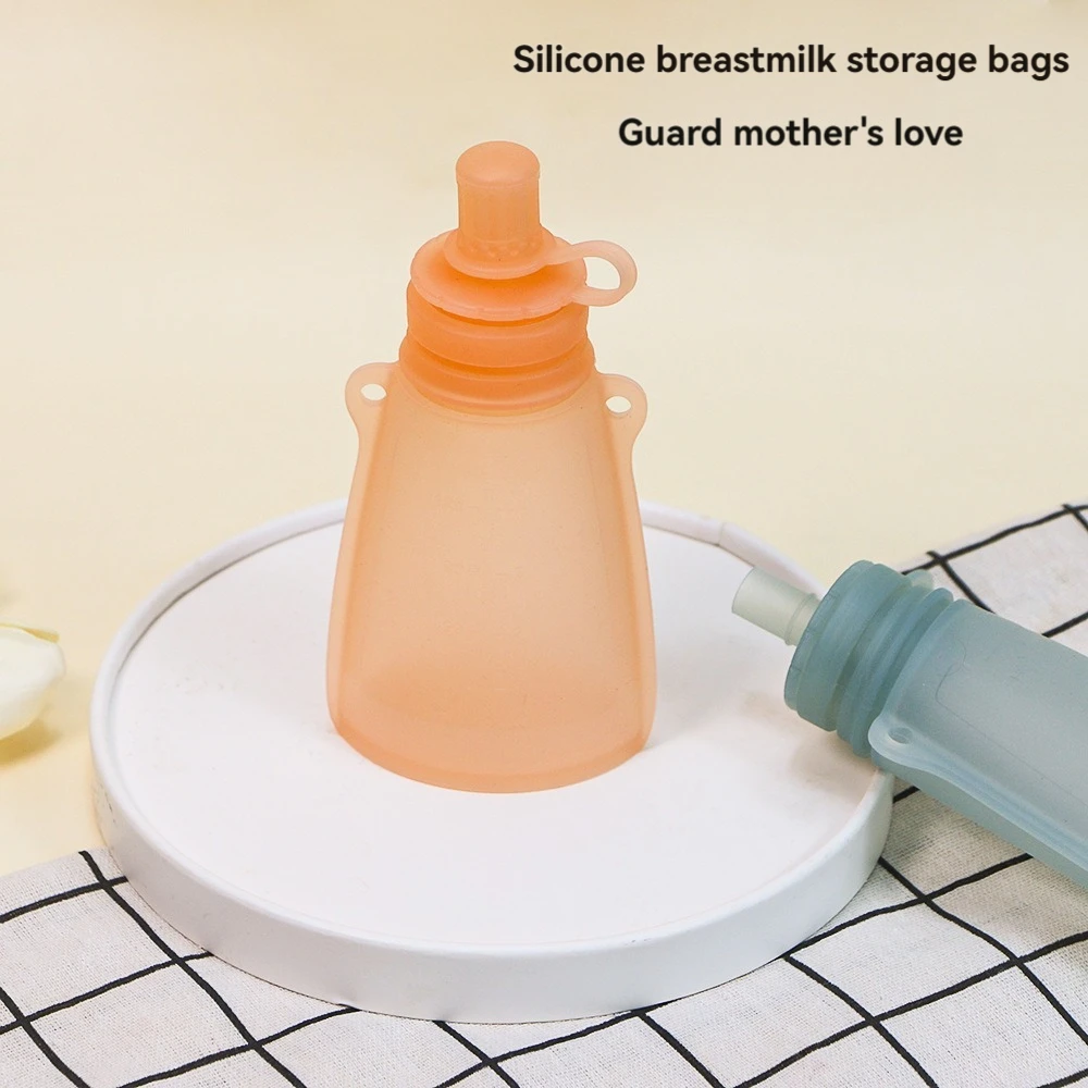 Baby Portable Milk Storage Bag,Newborn Silicone Complementary Food Bag,Children'sWater Bag,Baby Outdoor Folding Drinking Bag image 3