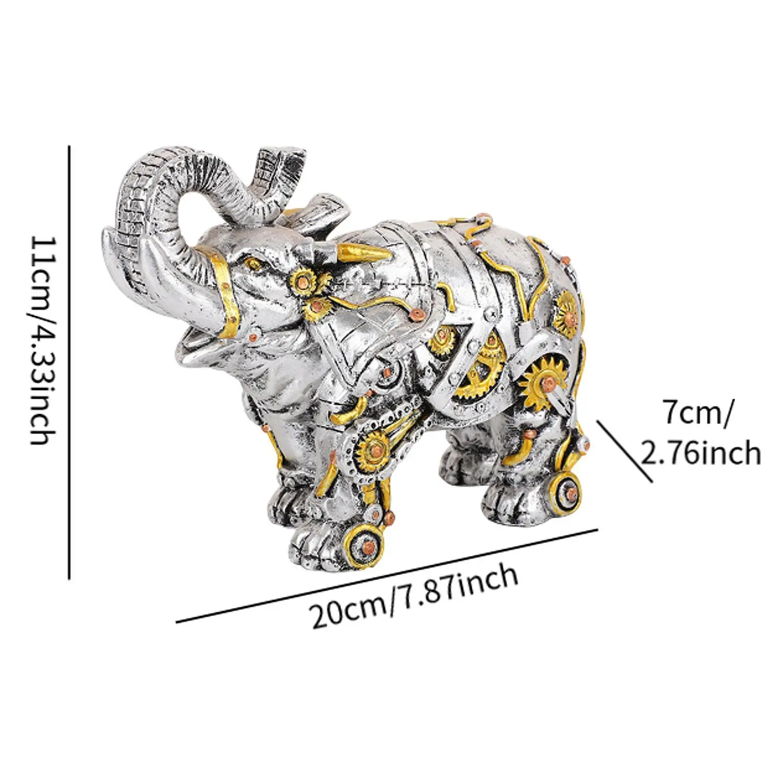 Steampunk Dragon Statue Resin Animal Figurine Modern Home Decorative Sculpture for Office Luxury Desktop Ornament