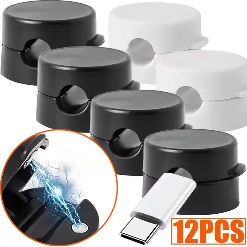 360° Rotatable Magnetic Cable Organizer Desk Cable Clip Cable Holder Wire Keeper Cord Charging Cable Management for Home Office