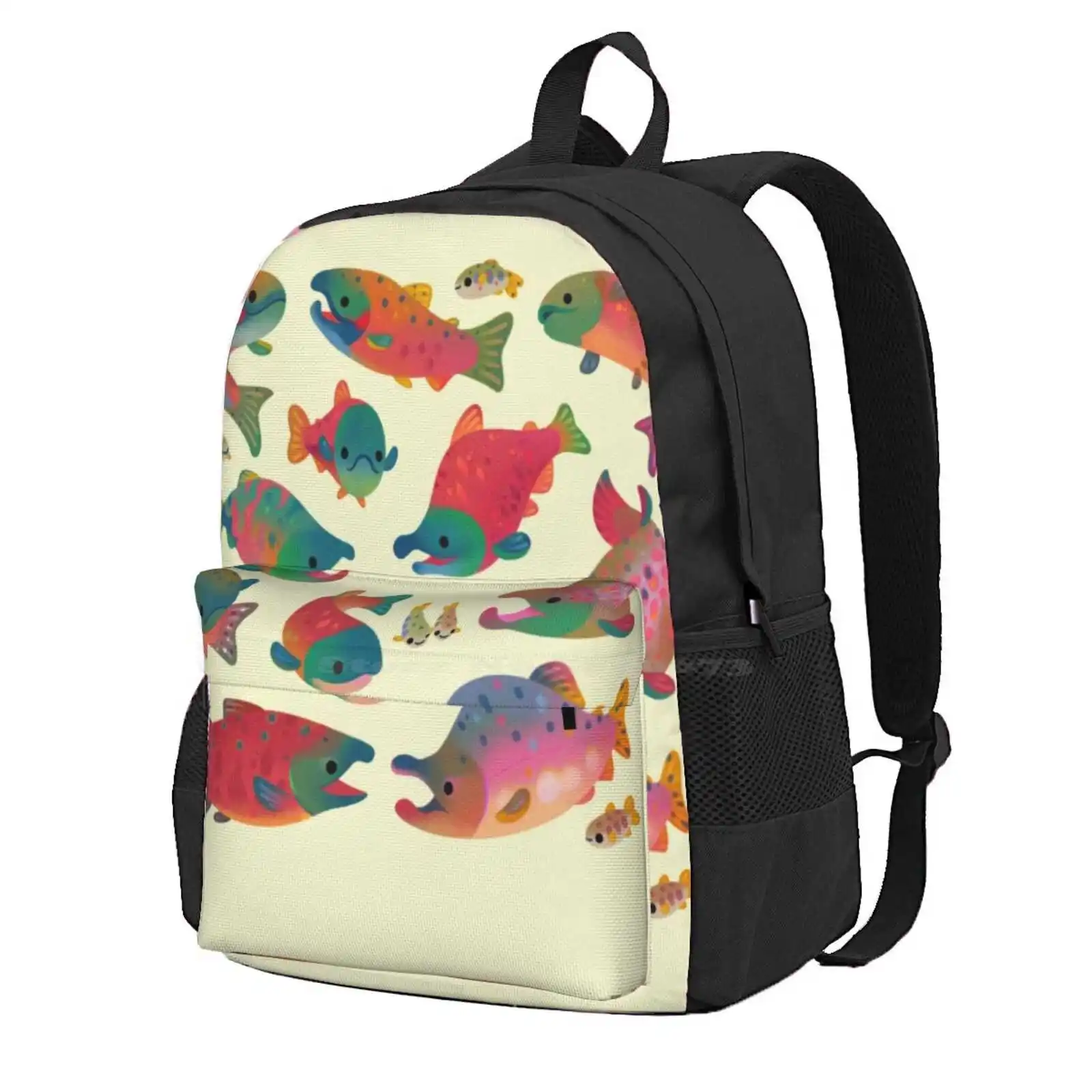 Salmon Day Hot Sale Schoolbag Backpack Fashion Bags Pikaole Parr Fish Atlantic Salmon Chinook Salmon Chum Salmon Pink Salmon